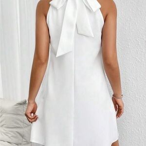 Elegant White Halter Dress